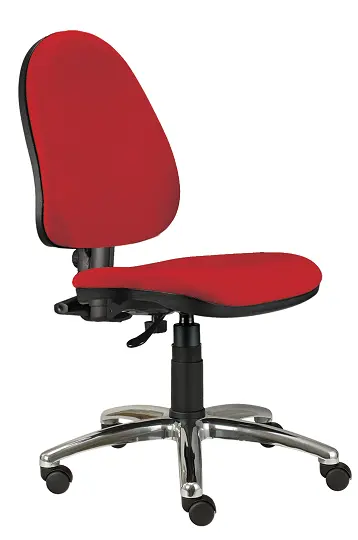 888/MEK CR židle kancelářská, kříž chrom, koženka SK 7 - koženka červená